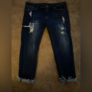 KanCan Dark Blue Distressed Women Jeans Size 2X